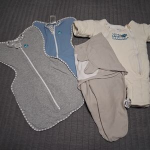 Love to Dream Baby Sleep Sack Bundle in Grey, Blue, Cream, and Tan